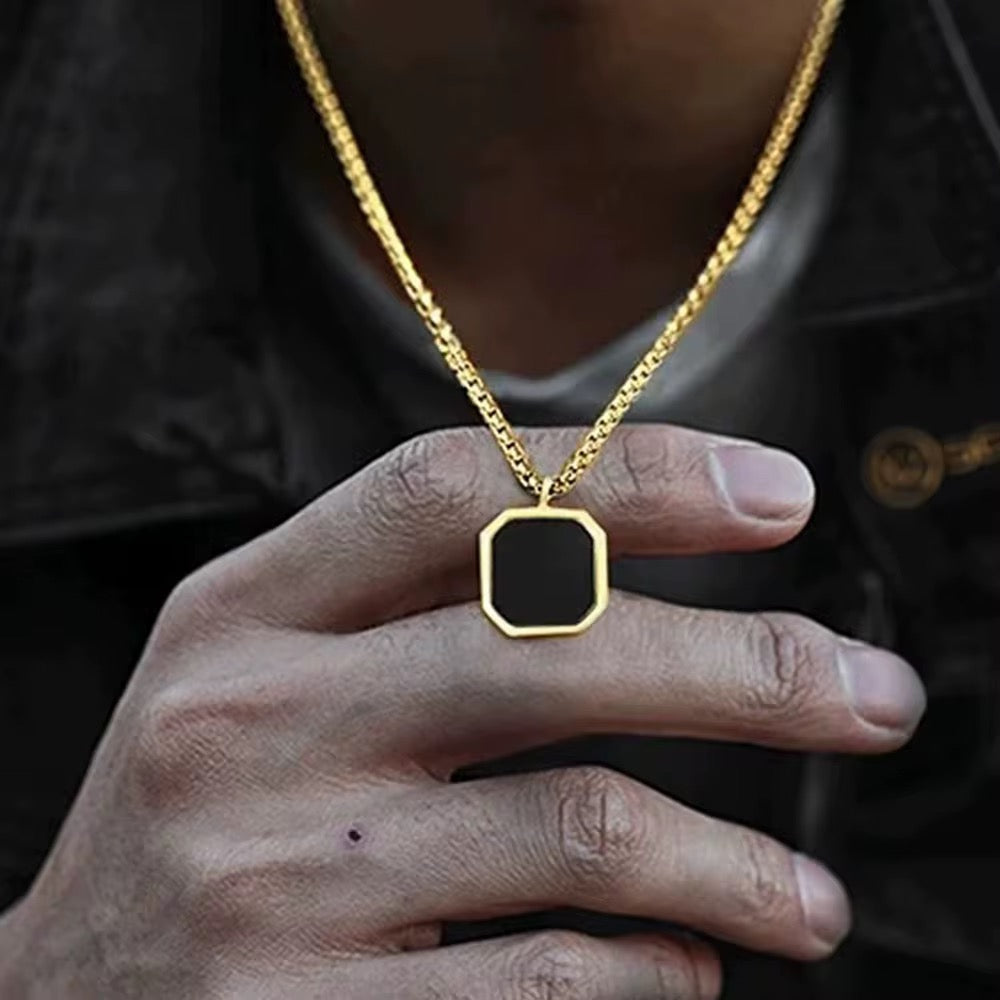 Minimalist onyx pendant Virilaccessories