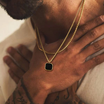 Minimalist onyx pendant Virilaccessories